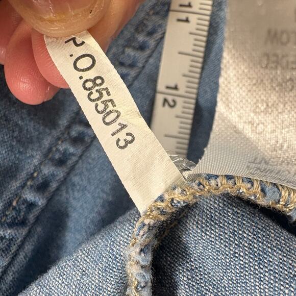 Boston Proper Stretch Denim Blue Button Down Shacket Size 14 - Picture 5 of 7